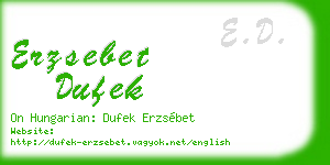 erzsebet dufek business card