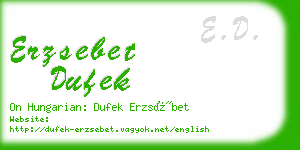 erzsebet dufek business card